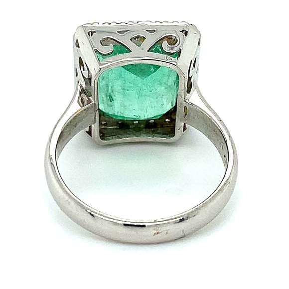 GIA Columbian Emerald 9.58ct Diamonds 18K Ring - Picture 4 of 6